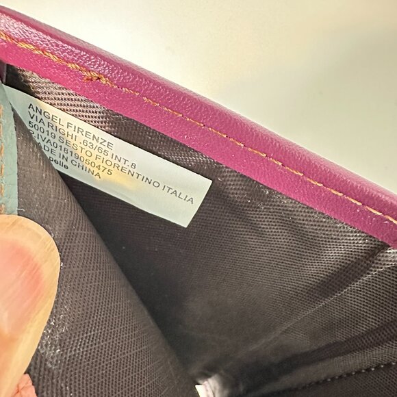 VERA PELLE | Italian Leather TriFold Multi Color Women Wallet Patchwork … - Picture 6 of 15